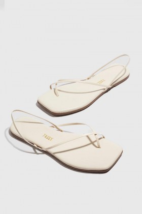  Sandalo Millie con punta quadrata Tkees da donna, color crema | Rails