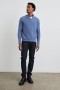 Herre Stark Quarter Zip Cerulean Melange | Rails Gensere