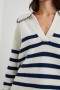  Dame Athena Genser Elfenben Marineblå Stripe | Rails Gensere