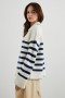  Dame Athena Genser Elfenben Marineblå Stripe | Rails Gensere