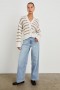  Dame Geneva Cardigan Elfenben Havre Stripe | Rails Gensere