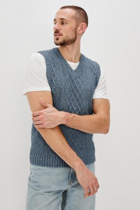  Herre Lee Vest Azure Marl | Rails Gensere