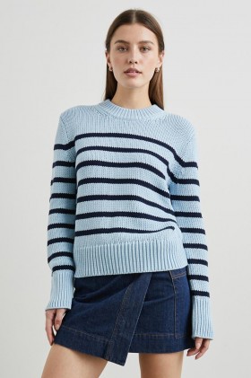  Dame Alise Genser Himmelblå Stripe | Rails Gensere