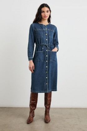  Kvinners Elysian Kjole Pebble Blue | Rails Denim