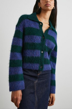  Damski sweter w kolorze bursztynowym w paski Oxford | Swetry Rails