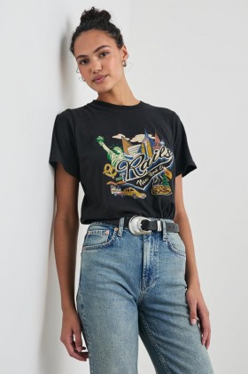  Tricou damă cu imprimeu boyfriend, Rails New York | Topuri Rails