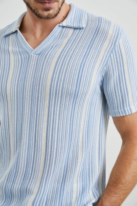  Pánske polo tričko Etanne Meridian s ekrú pruhmi | Tričká a polo tričká Rails