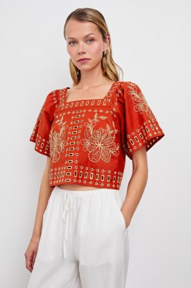  Dámsky top Laine Terracotta | Topy Rails