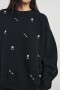  Dam Varsity Sweatshirt Svart Champagne Broderad Rails Tröjor