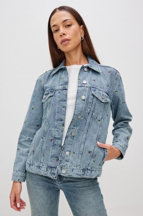  Grove Boyfriend Trucker Jacket Flower Field för kvinnor | Rails Jackor och kappor