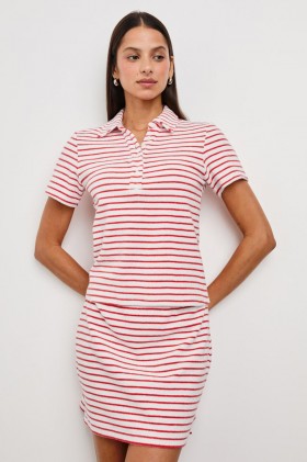  Kvinnor Naveli Court Polo Cherry Randig | Rails Toppar