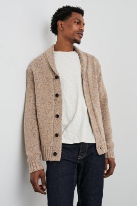  Erkek Corden Cardigan Oatmeal Speckle | Raylı Kazaklar