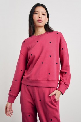 Kadın Ramona Sweatshirt Pembe Gece Yarısı Kalpleri | Raylı Kazaklar