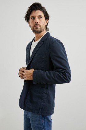  Blazer Andre para hombre en sarga azul marino resistente | Chaquetas y abrigos Rails