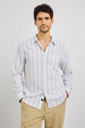  Camisa Clyde para hombre, color blanco y azul celeste | Rails Shirts