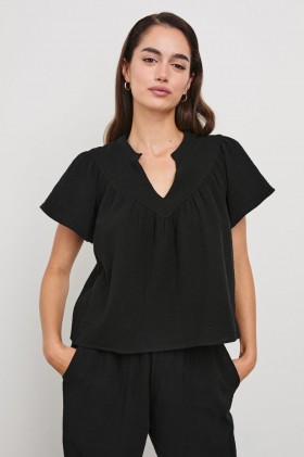  Camisa Sayer negra para mujer | Rails Tops