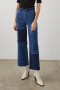  Dámské džíny Getty Crop Wide Leg v indigové barvě s patchworkem | Rails Denim