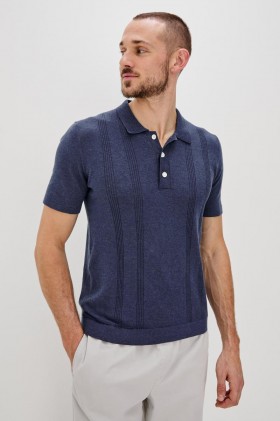  Pánské polo tričko Cillian Indigo Denim | Trička a polo trička Rails