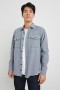  Heren Burr Shirtjack Denim Wit | Rails Jassen & Mantels