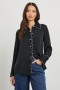  Dames Fia Shirt Zwart Wit Piping | Rails Tops