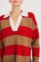  Dames Harris Trui Cherry Camel Stripe | Rails Truien