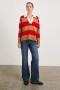  Dames Harris Trui Cherry Camel Stripe | Rails Truien