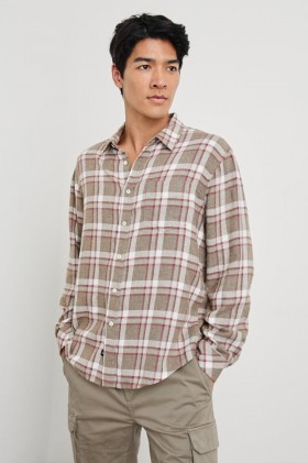 Heren Lennox Shirt Chinchilla Currant | Rails Shirts