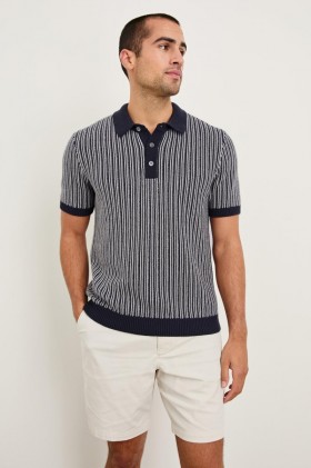 Heren Royce Poloshirt Marineblauw Grijs | Rails T-shirts & Polo's