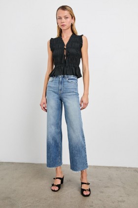  Getty Crop Dames Wijde Pijpen | Rails Denim