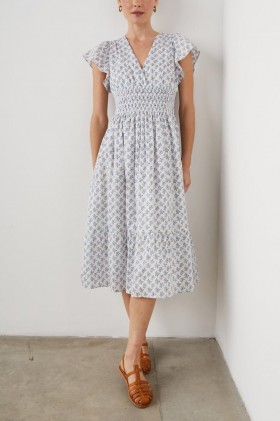  Dames Seona Jurk Wit Blauw Klimop | Rails Jurken & Rompers