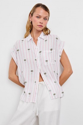 Dames Whitney Shirt Roze Palm Streep | Rails Tops