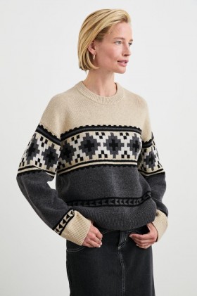  Naisten Emma-neulepusero Heather Fair Isle | Rails-neulepuserot