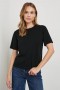  T-shirt noir en coton et cachemire pour femme | Rails Tops