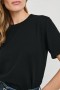  T-shirt noir en coton et cachemire pour femme | Rails Tops