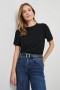  T-shirt noir en coton et cachemire pour femme | Rails Tops