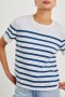  T-shirt femme en coton et cachemire à rayures marinières | Rails Tops