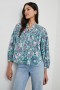  Haut Ellison pour femme, bleu marine, motif floral Leilani | Hauts Rails