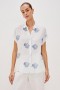  Chemise Jamie pour femme, motif coquillages bleus | Hauts Rails