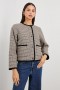  Veste Nota pour femme, motif mini-carreaux taupe glacé | Vestes et manteaux Rails