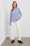  Chemise Wren pour femme, bleue et blanche | Hauts Rails