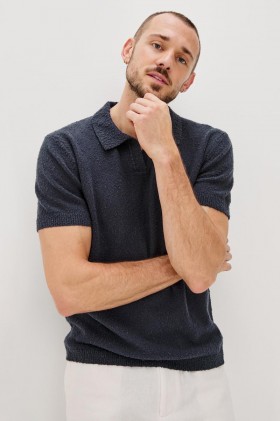  Polo Heath pour homme, bleu nuit | T-shirts et polos Rails