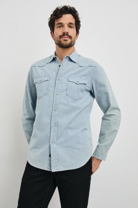  Chemise Roy pour homme, indigo délavé | Chemises Rails