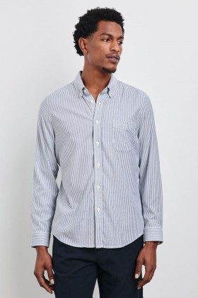  Chemise Vance pour homme, rayures bleues et blanches | Chemises Rails