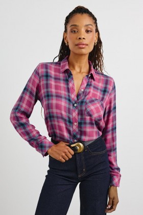  Chemise Hunter pour femme, bleu pierre magenta | Rails Tops