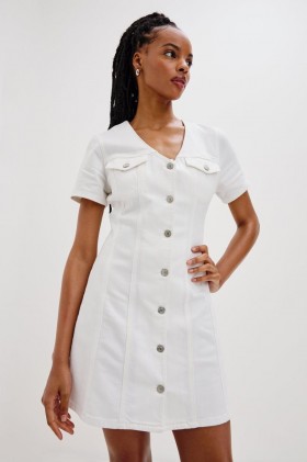  Robe Saratoga pour femme, blanc sel | Rails Denim