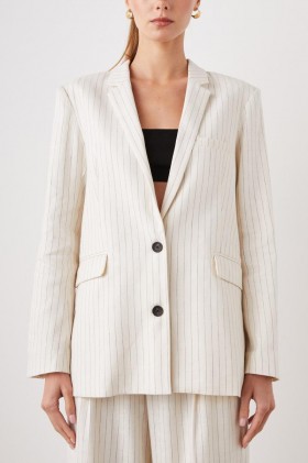  Blazer Stanton pour femme, rayures ivoire | Vestes et manteaux Rails