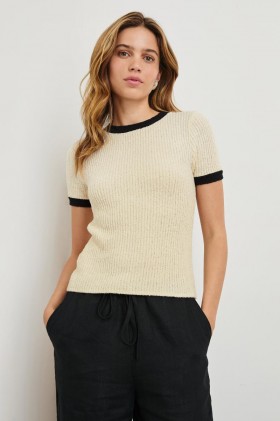  Meredith Damen-Top, Elfenbein/Schwarz | Rails Tops